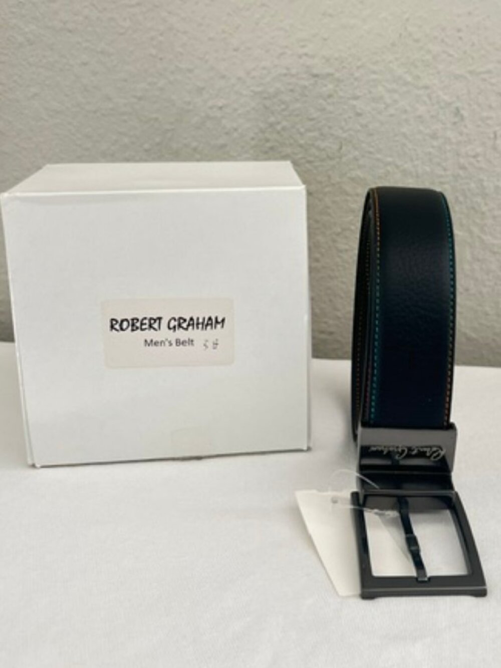 Robert Graham Belt Barolo Reversible Black Brown 36 Leather Buckle NEW